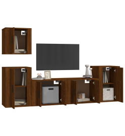 Ensemble de meubles TV 5 pcs Chêne marron Bois d'ingénierie