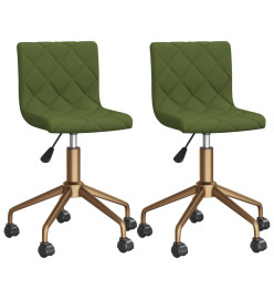 Chaises pivotantes à manger lot de 2 vert clair velours