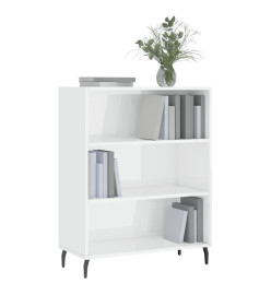 Armoire à étagères blanc brillant 69,5x32,5x90 cm