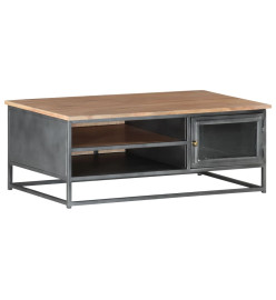 Table basse Gris 90x50x35 cm Bois d'acacia massif