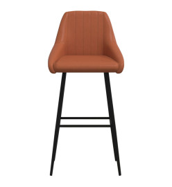 Tabourets de bar lot de 2 marron clair similicuir