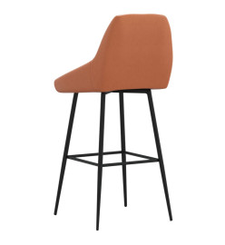 Tabourets de bar lot de 2 marron clair similicuir