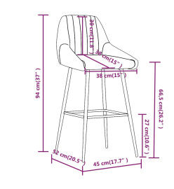 Tabourets de bar lot de 2 marron clair similicuir