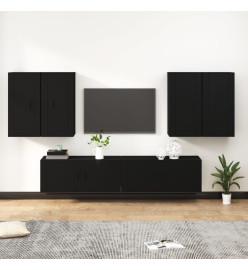 Ensemble de meubles TV 6 pcs Noir Bois d'ingénierie