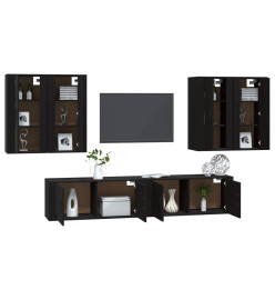 Ensemble de meubles TV 6 pcs Noir Bois d'ingénierie