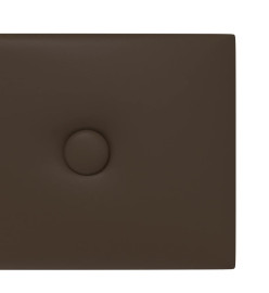 Panneaux muraux 12 pcs Marron 90x15 cm Similicuir 1,62 m²