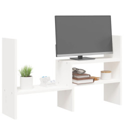 Support pour moniteur Blanc (39-72)x17x43 cm Bois de pin solide