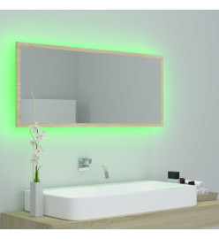 Miroir LED de salle de bain Chêne sonoma 100x8,5x37cm Acrylique