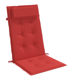 Coussins de chaise à dossier haut lot de 6 rouge tissu oxford