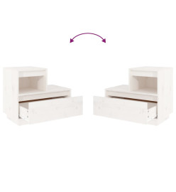 Tables de chevet 2 pcs Blanc 60x34x51 cm Bois de pin solide