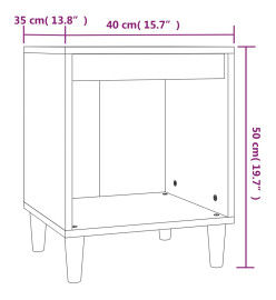 Table de chevet Gris béton 40x35x50 cm