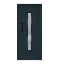 Porte d'entrée anthracite 88x200 cm PVC