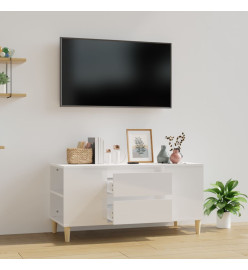 Meuble TV Blanc brillant 102x44,5x50 cm Bois d'ingénierie