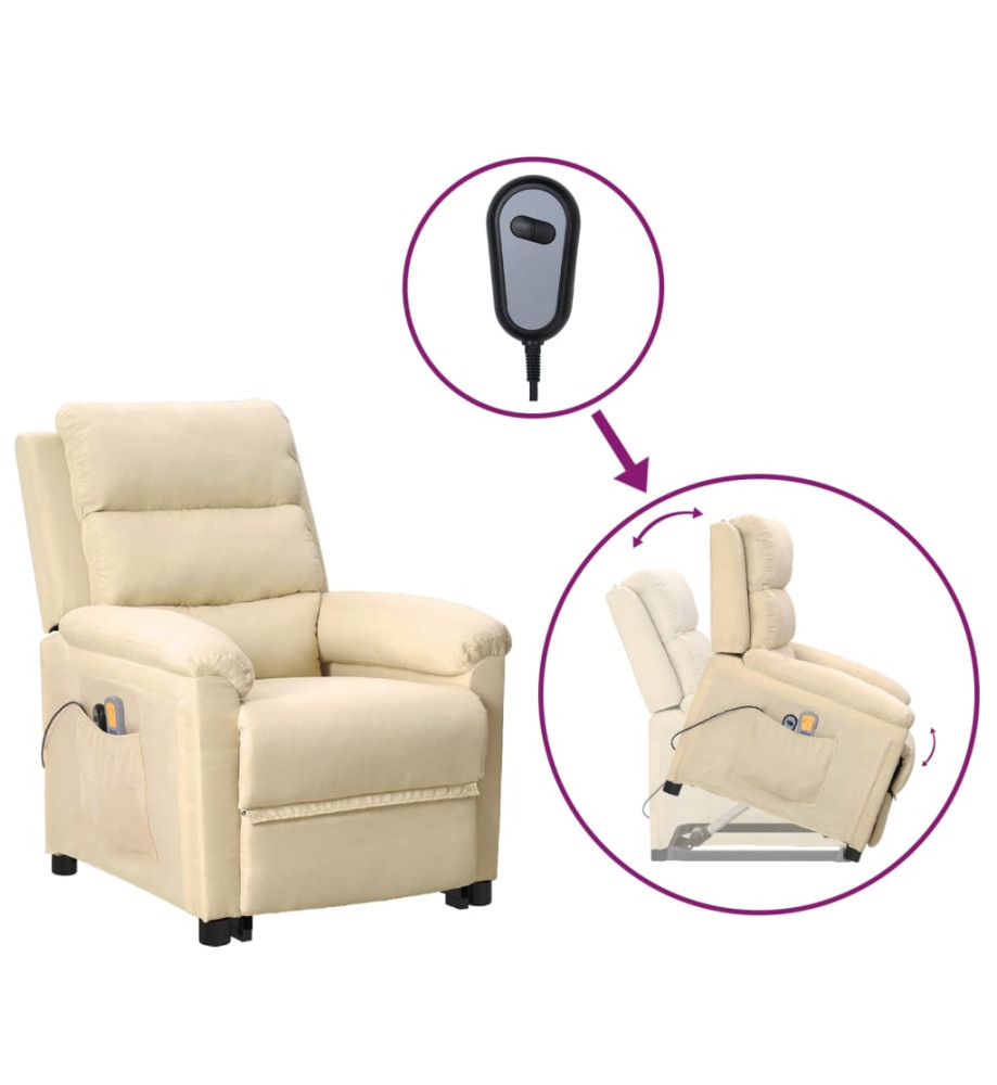 Fauteuil de massage Crème Tissu