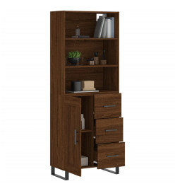 Buffet haut Chêne marron 69,5x34x180 cm Bois d'ingénierie