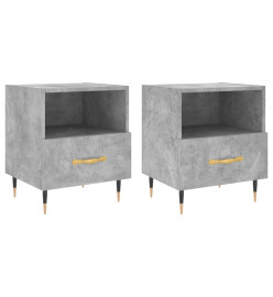 Tables de chevet 2pcs gris béton 40x35x47,5cm bois d’ingénierie