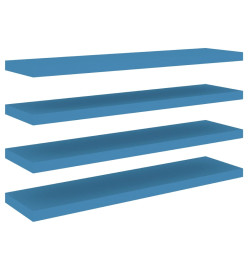 Étagères murales flottantes 4 pcs Bleu 90x23,5x3,8 cm MDF