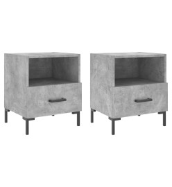 Tables de chevet 2pcs gris béton 40x35x47,5cm bois d’ingénierie