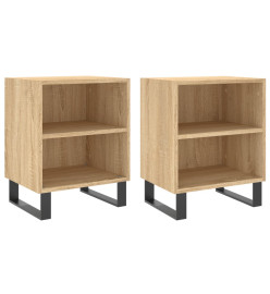 Tables de chevet 2pcs chêne sonoma 40x30x50cm bois d'ingénierie