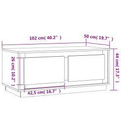 Table basse gris béton 102x50x44 cm bois d'ingénierie