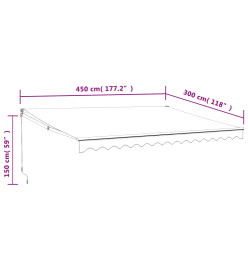 Auvent rétractable automatique crème 4,5x3 m