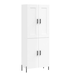 Buffet haut Blanc brillant 69,5x34x180 cm Bois d'ingénierie