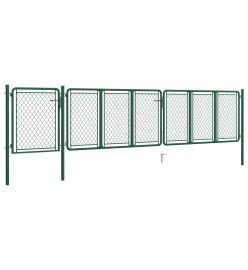 Portail de jardin Acier 75x495 cm Vert