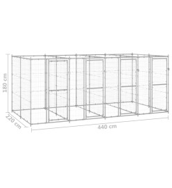 Chenil extérieur Acier galvanisé 9,68 m²