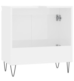 Armoire de bain blanc brillant 58x33x60 cm bois d'ingénierie