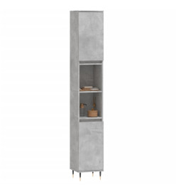 Armoire de salle de bain gris béton 30x30x190 cm