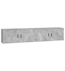 Meubles TV muraux 2 pcs gris béton 100x34,5x40 cm