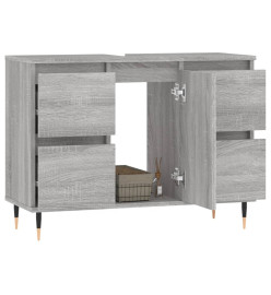 Armoire salle de bain sonoma gris 80x33x60 cm bois d'ingénierie