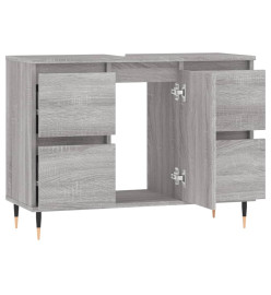 Armoire salle de bain sonoma gris 80x33x60 cm bois d'ingénierie