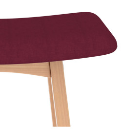 Tabourets de bar lot de 2 rouge bordeaux tissu