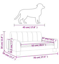 Lit pour chien crème 70x45x30 cm similicuir