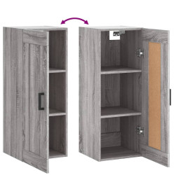 Armoire murale sonoma gris 34,5x34x90 cm bois d'ingénierie