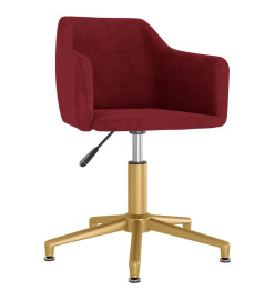 Chaises pivotantes salle à manger 2 pcs Rouge bordeaux Velours