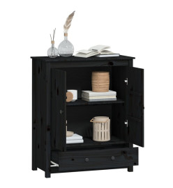 Buffet Noir 83x41,5x100 cm Bois massif de pin