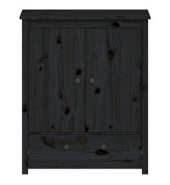 Buffet Noir 83x41,5x100 cm Bois massif de pin