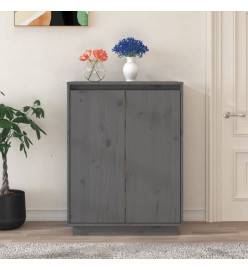 Armoire à chaussures Gris 60x35x80 cm Bois de pin massif