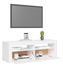 Meuble TV avec lumières LED blanc 120x35x40 cm