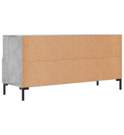 Meuble TV gris béton 102x36x50 cm bois d'ingénierie