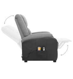 Fauteuil de massage inclinable Gris clair Tissu