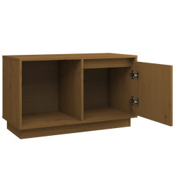 Meuble TV Marron miel 74x35x44 cm Bois de pin massif