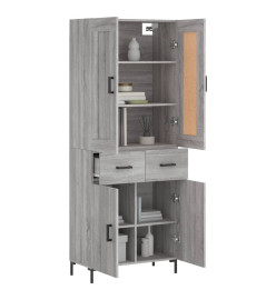 Buffet haut Sonoma gris 69,5x34x180 cm Bois d'ingénierie