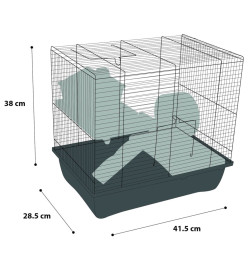 FLAMINGO Cage pour hamsters Enzo 2 41,5x28,5x38 cm Bordeaux