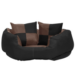 Coussin réversible lavable de chien Noir et marron 65x50x20 cm