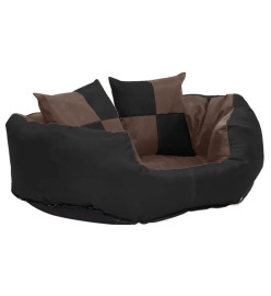 Coussin réversible lavable de chien Noir et marron 65x50x20 cm