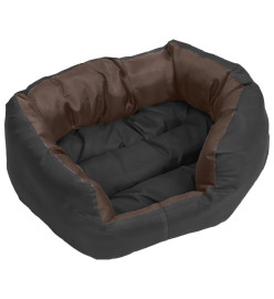 Coussin réversible lavable de chien Noir et marron 65x50x20 cm