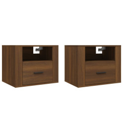 Tables de chevet murales 2 pcs Chêne marron 50x36x40 cm